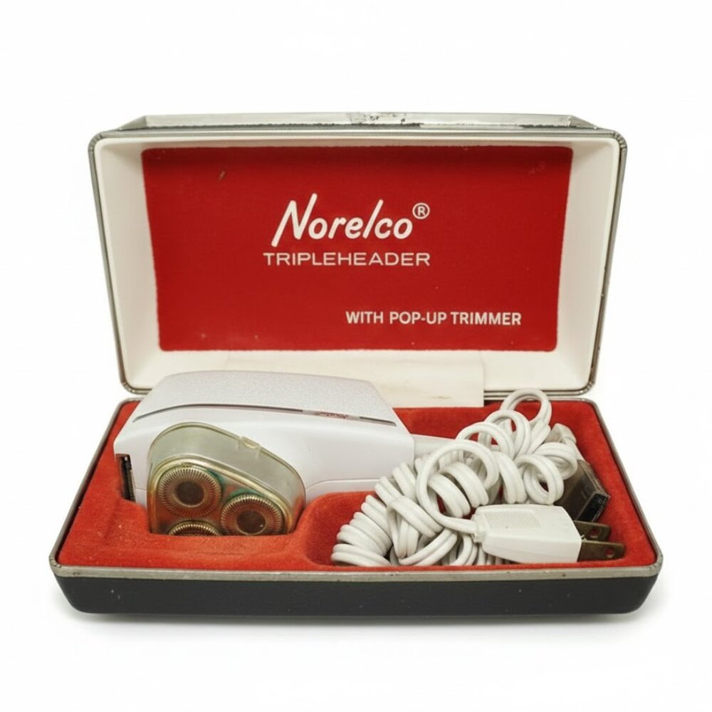 Vintage Norelco Tripleheader With Trimmer Shaver